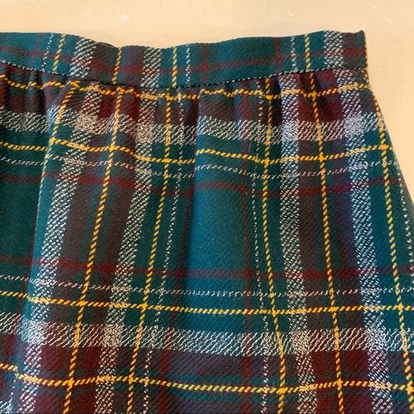 Vintage Couture Givenchy Green Plaid Pencil Skirt 40 - Picture 2 of 6